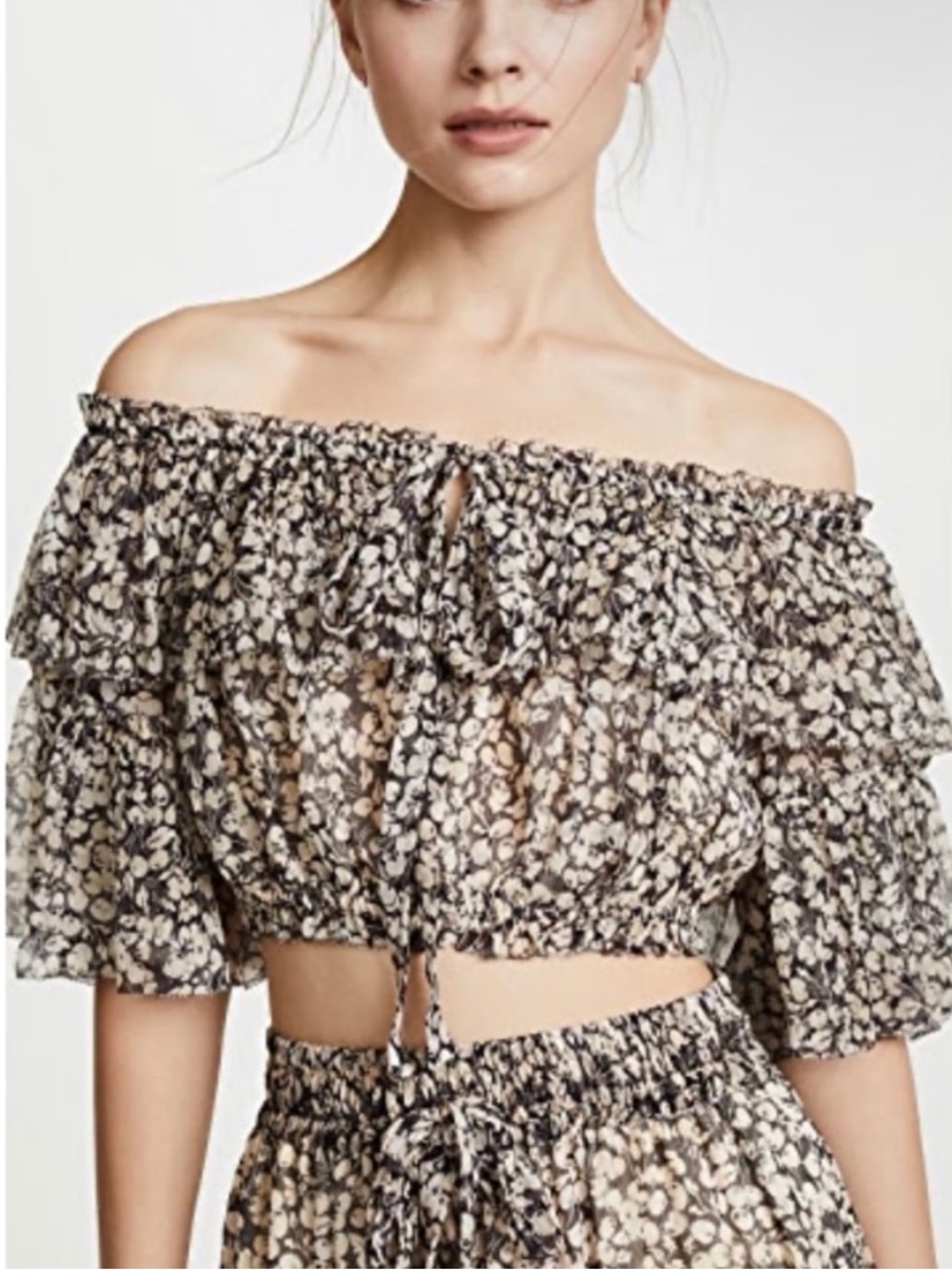 Zimmermann Prima Cherry Silk Crop Top